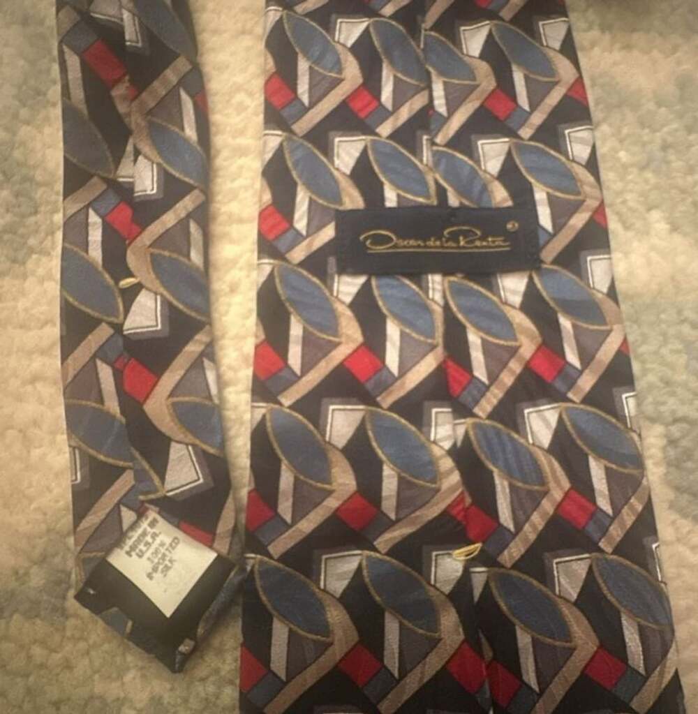Oscar de la Renta Abstract Silk Necktie